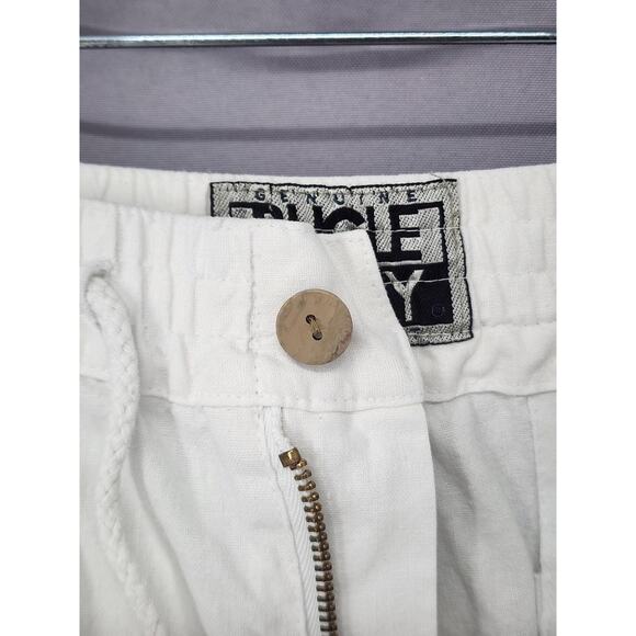 Retro Bugle Boy Shorts Mens 34X7 White Ramie Cotton Elastic Waist Casual 90s - Picture 4 of 14